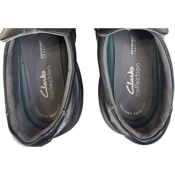 Clarks Men’s Black Leather Slip On Loafers 8.5M Comfort Shoes 26171747075 - Picture 4 of 6